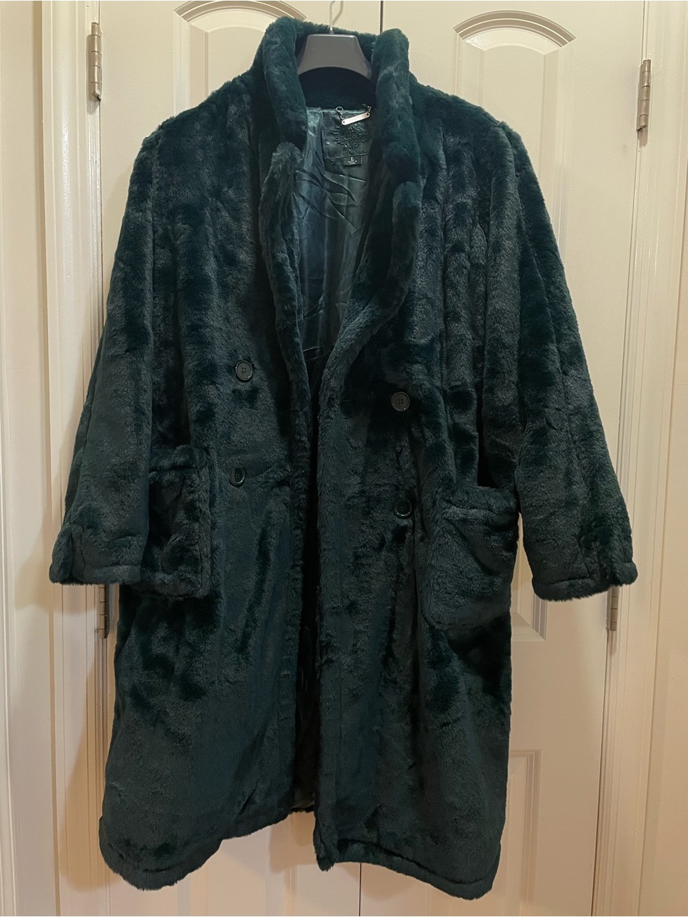 Macy’s Jou Jou Faux Fur Double-Breasted Coat